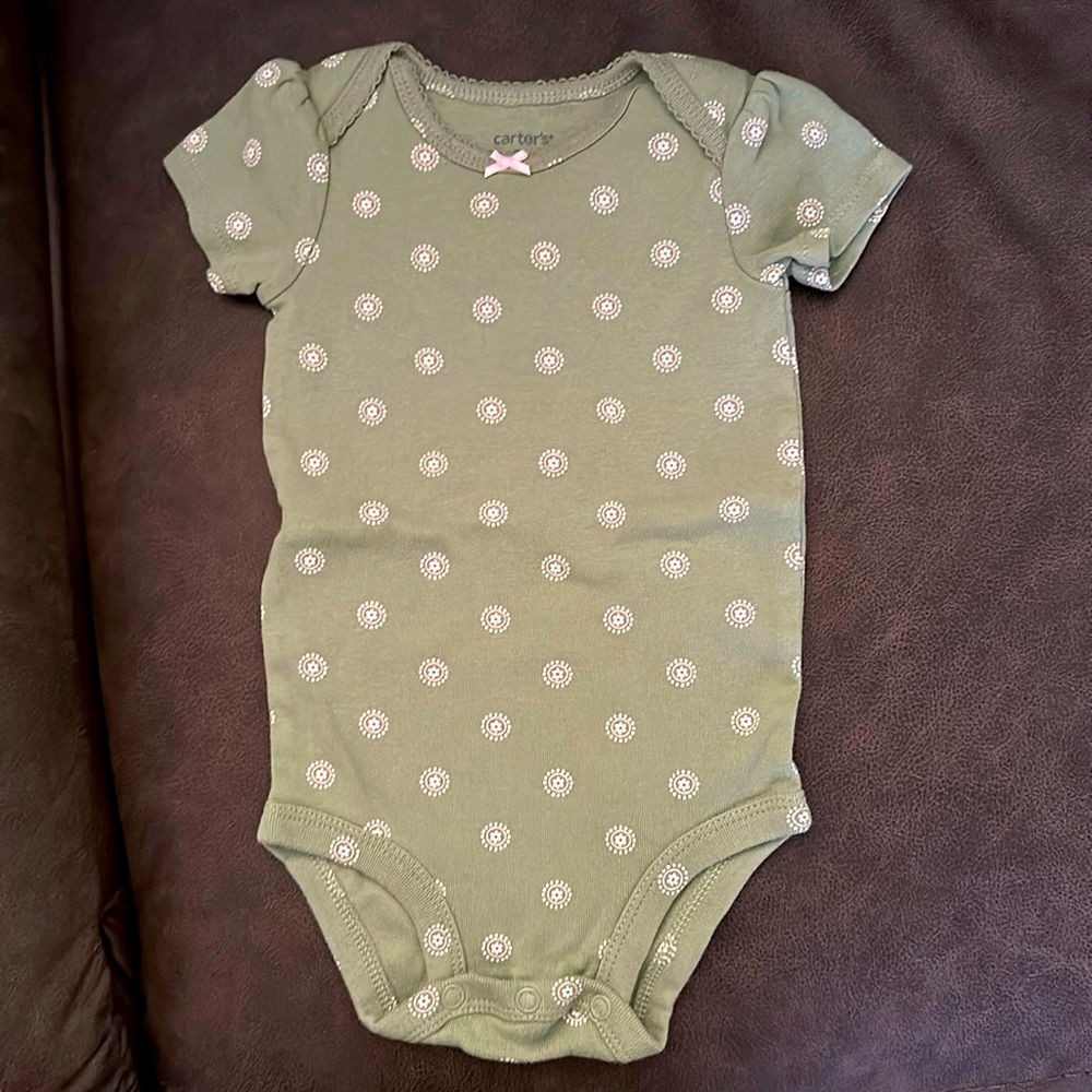 9 month old green bodysuit